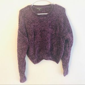 Cropped Velvet Sweater